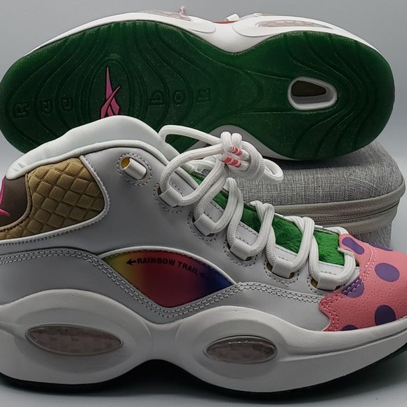 Hasbro x Reebok Question Mid Men's Size 7 'Candy Land' White GZ0081 Rare - Picture 4 of 9